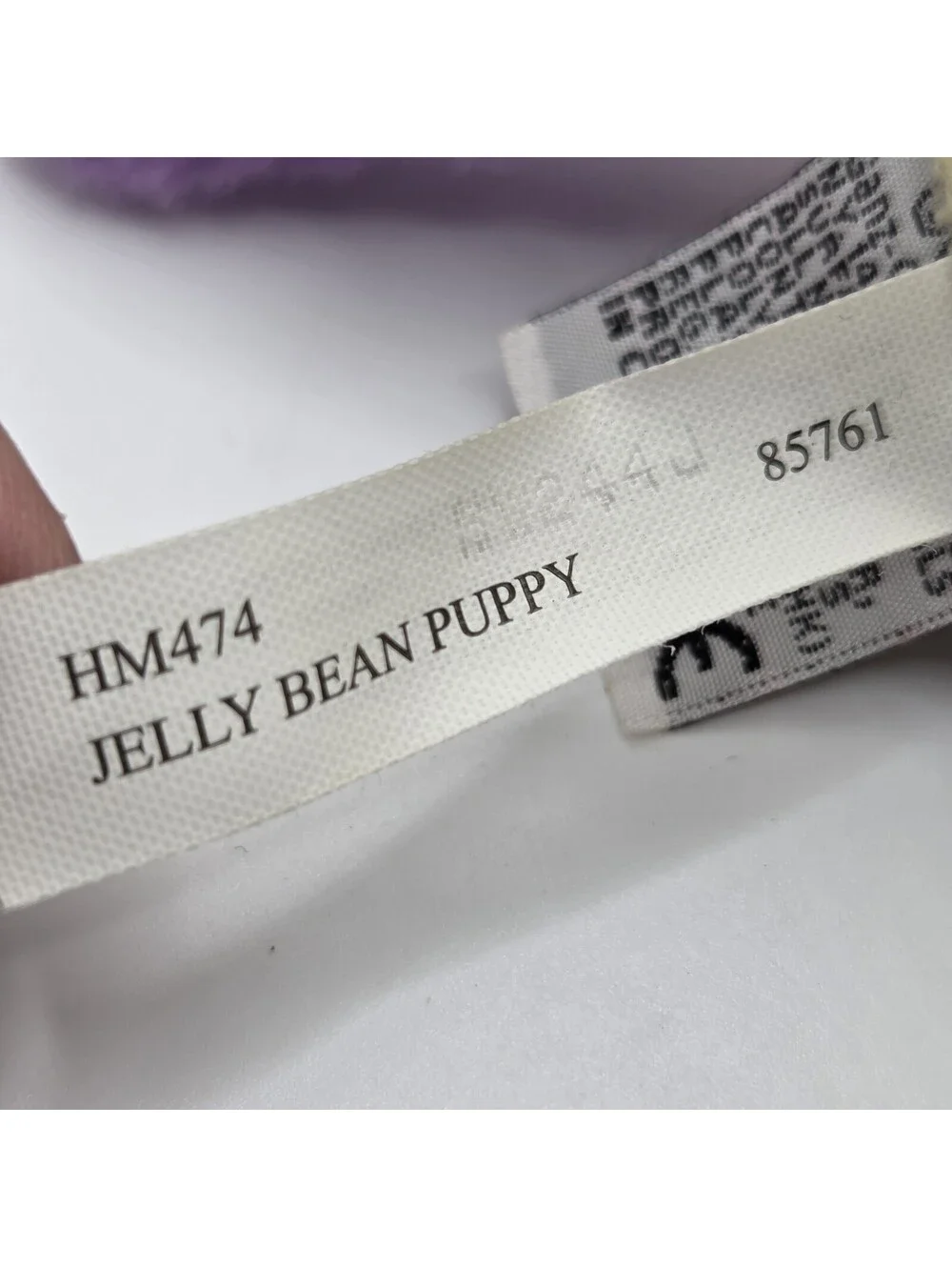 GANZ Webkinz Jelly Bean Puppy Plush HM474 Retired Yellow Purple 2008 No Code